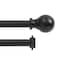 Kenney Mfg Kenney Ball 5/8" Standard Decorative Window Double Curtain Rod, 36-66", Matte Black KN75917NP - alternate 1